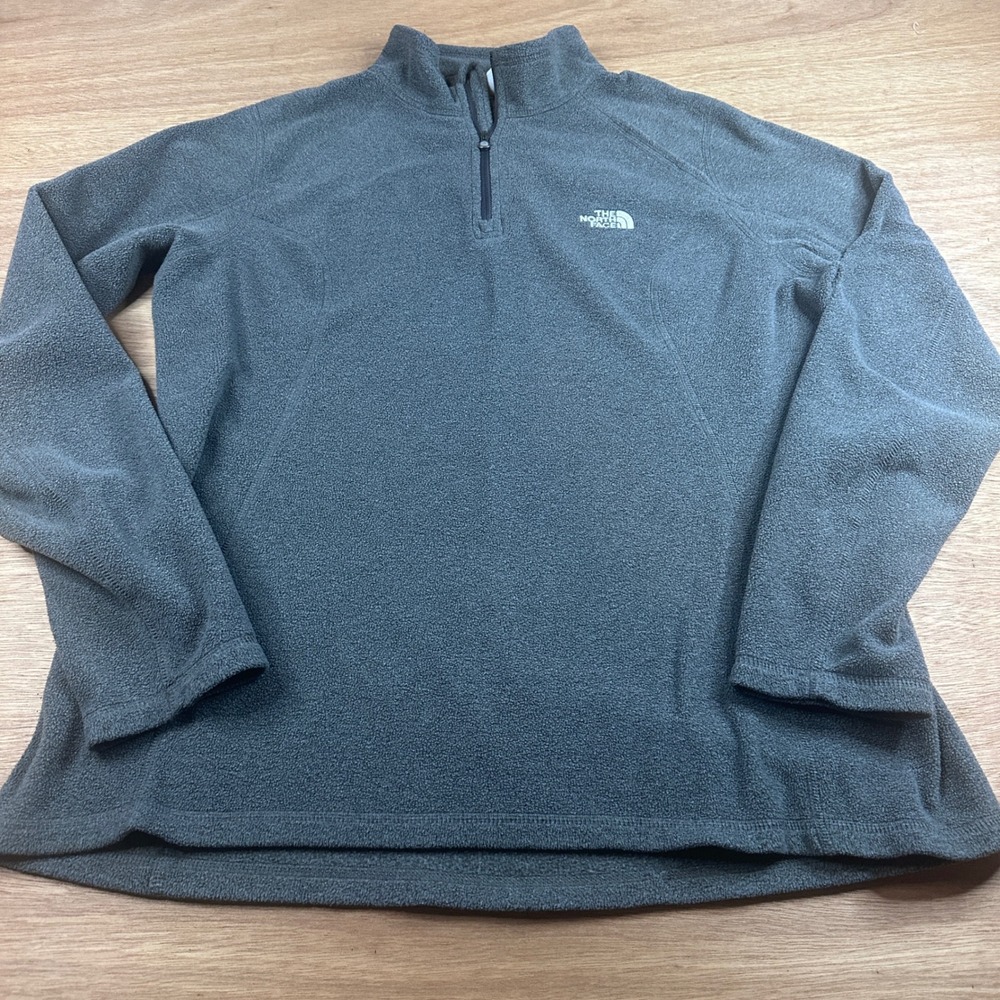 The North Face Womens XL Gray Fleece 1/4 Zip Pullover Jacket Active